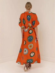 Orange Shirt Maxi Dress
