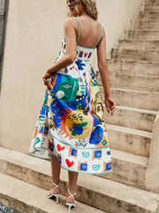 Boho Printed Sleeveless Vacay Dress