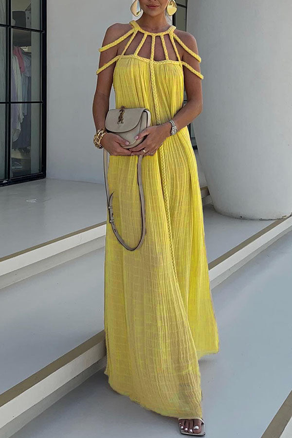 Braided Shoulder Straps Maxi Dress