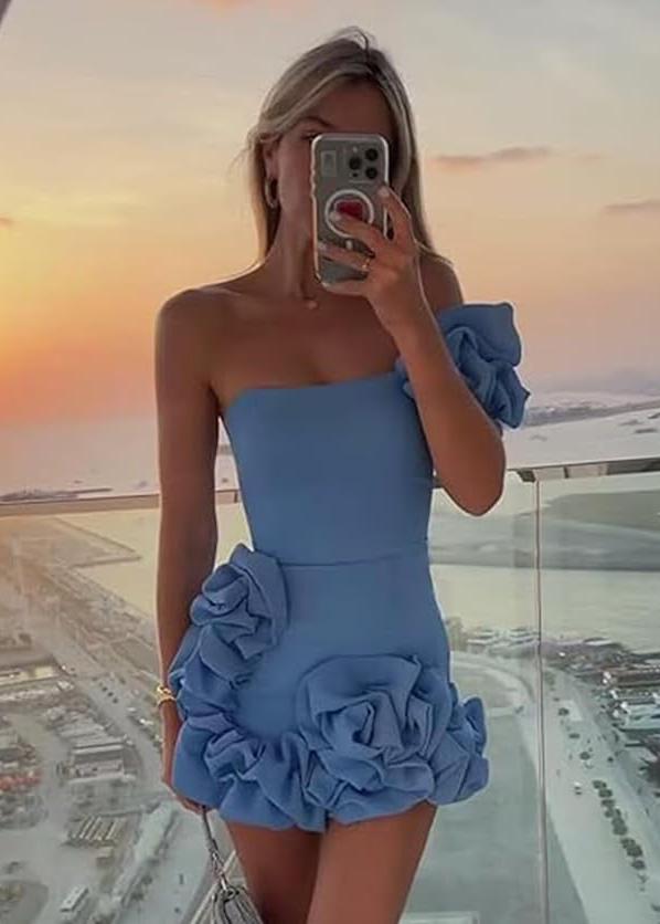Strapless Bodycon Homecoming Mini Dress With Ruffles