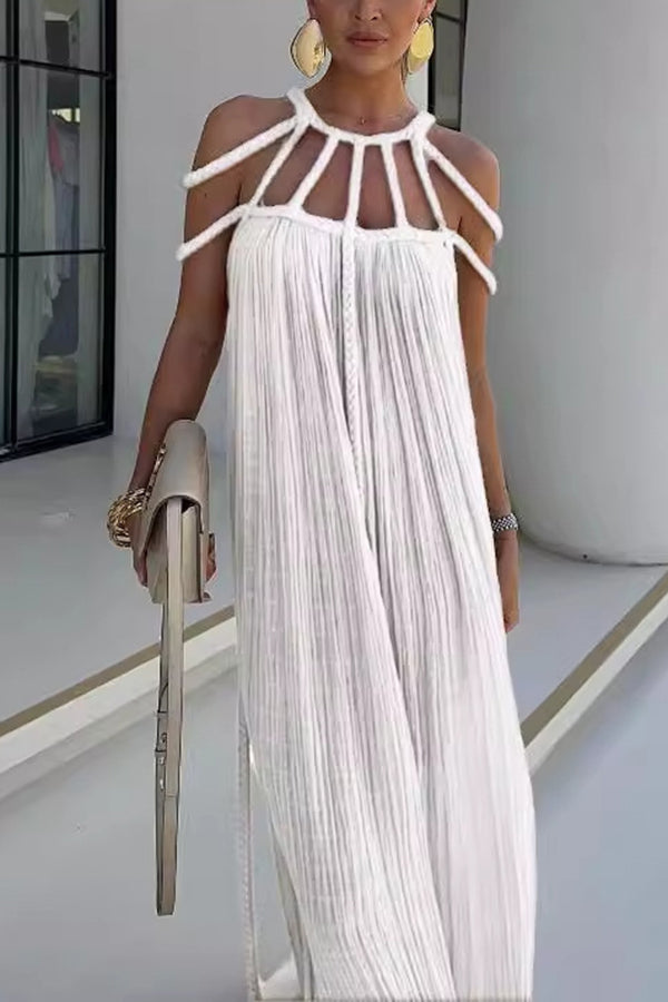Braided Shoulder Straps Maxi Dress
