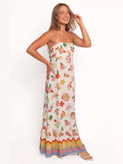 Floral Graffiti Sleeveless Midi Dress