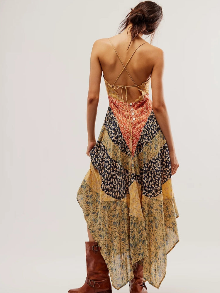 Boho Floral Slip Maxi Dress
