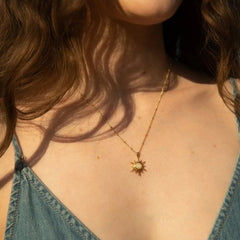 Opal Sun Pendant Necklace