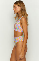 Pink Floral Painted Floral Bikini Sets