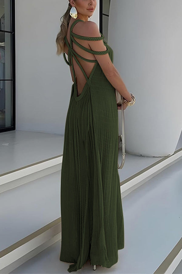 Braided Shoulder Straps Maxi Dress