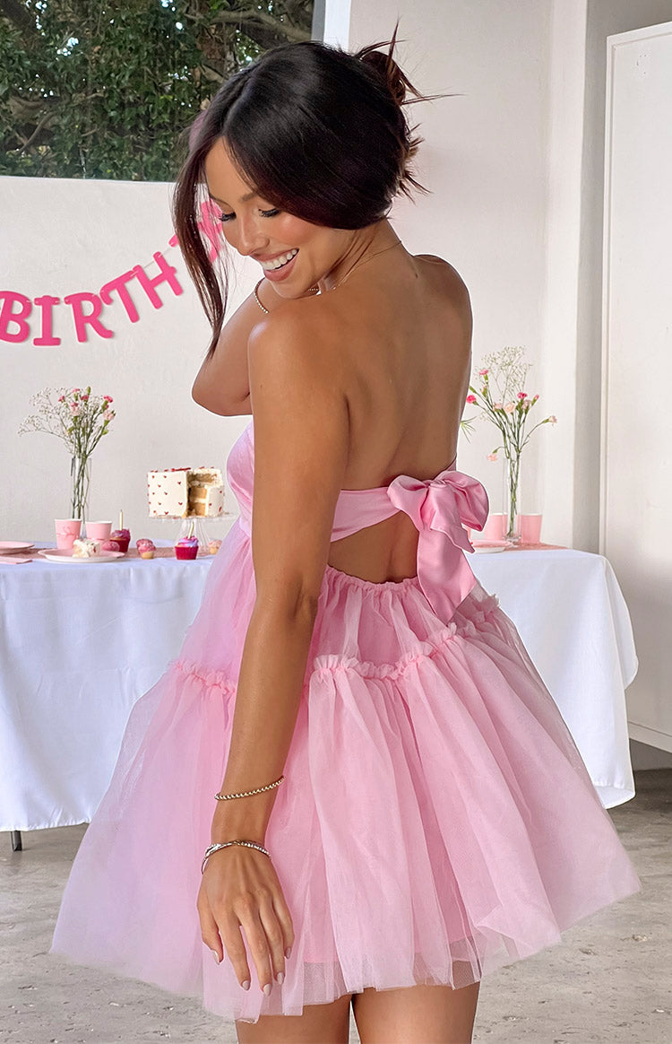 Light Pink Strapless Mini Dress