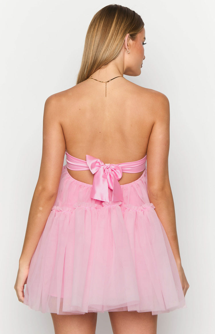 Light Pink Strapless Mini Dress