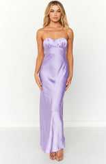 Purple Strapless Maxi Dress