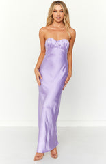 Purple Strapless Maxi Dress
