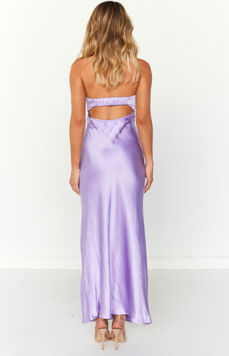 Purple Strapless Maxi Dress