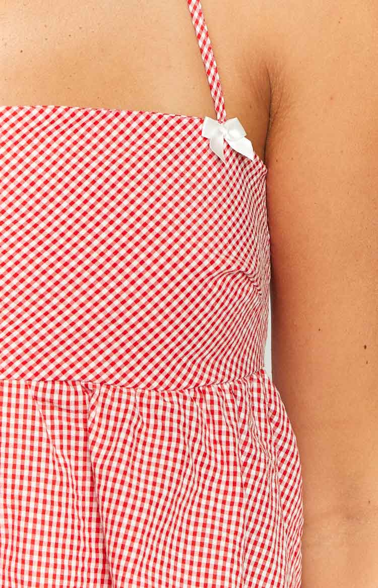 Red Gingham Halter Top