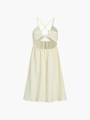 Beige Halter Midi Dress
