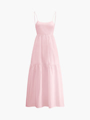 Solid Backless Maxi Dress