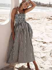 Black Striped Slip Maxi Dress