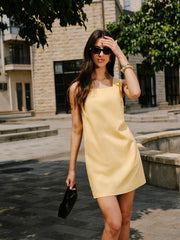 Light Yellow Sleeveless Mini Dress