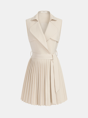 Sleek Sleeveless Pleated Mini Dress
