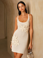 Fashionable Crochet Knit Mini Dress