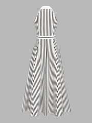Striped Sleeveless Shirt Midi Dress