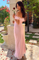 Light Pink Chiffon Maxi Dress