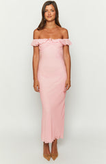 Light Pink Chiffon Maxi Dress