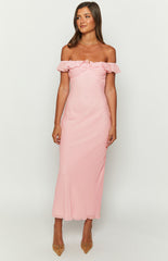 Light Pink Chiffon Maxi Dress