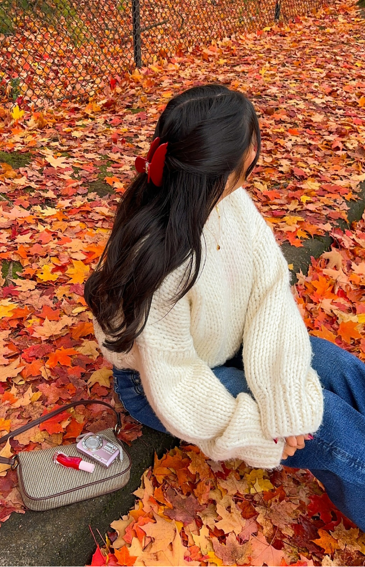 Cream Knit Crop Sweater