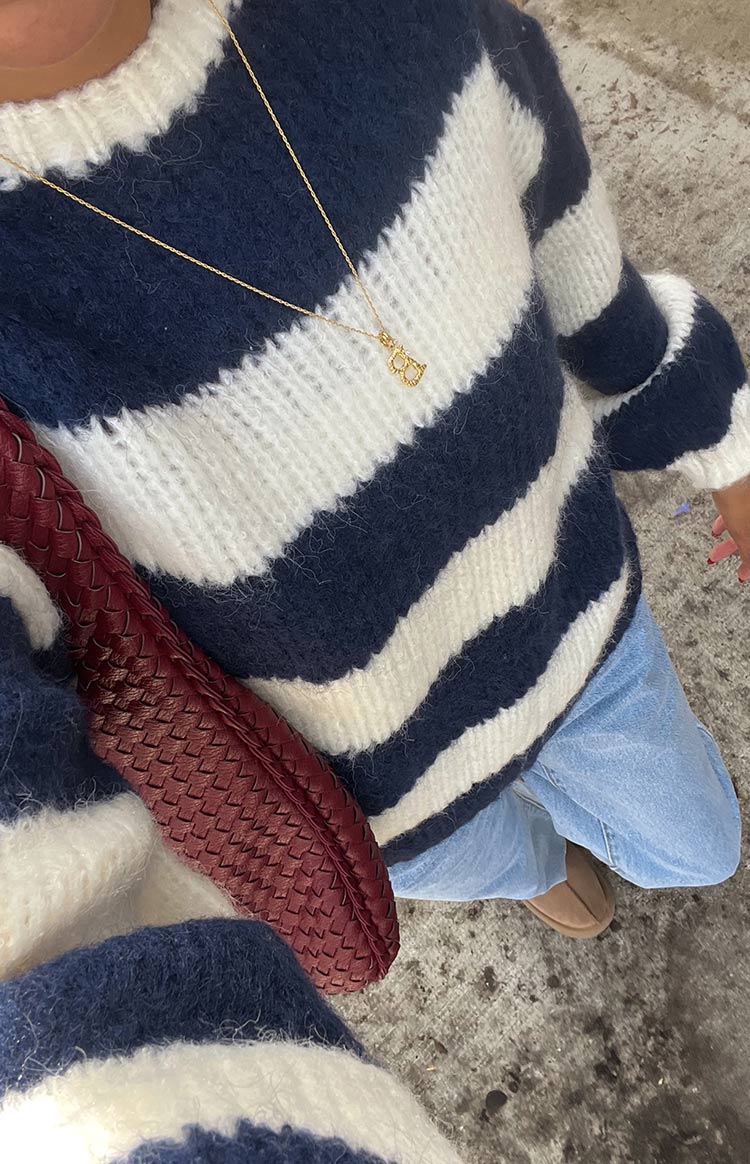 Navy Stripe Knit Jumper