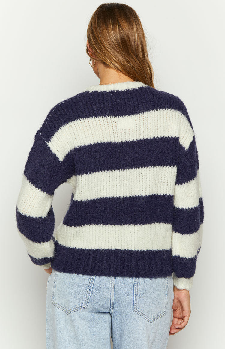 Navy Stripe Knit Jumper