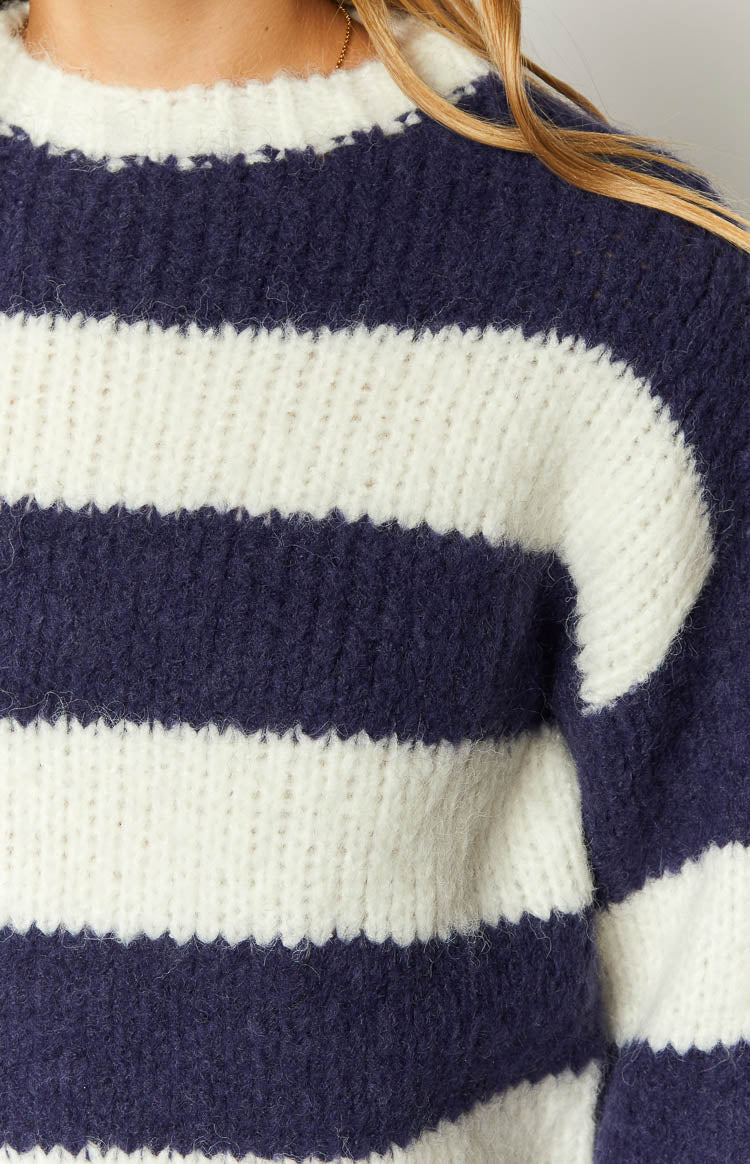 Navy Stripe Knit Jumper