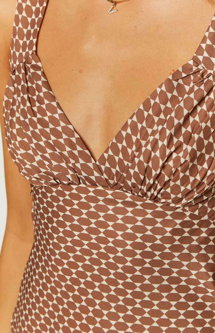 Chocolate Geo Mini Dress