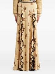 Light Yellow Frilled Maxi Skirt