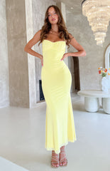 Yellow Slim Fit Maxi Dress