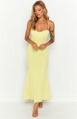 Yellow Slim Fit Maxi Dress