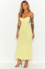 Yellow Slim Fit Maxi Dress