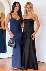 Navy Mesh Maxi Dress