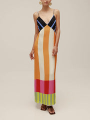 Chic Multi Striped Maxi Dress