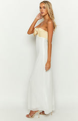 Sweet Yellow Bow Maxi Dress