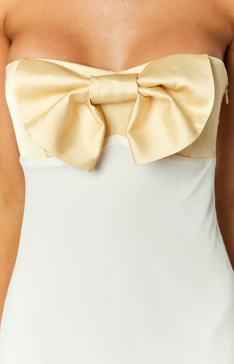 Sweet Yellow Bow Maxi Dress