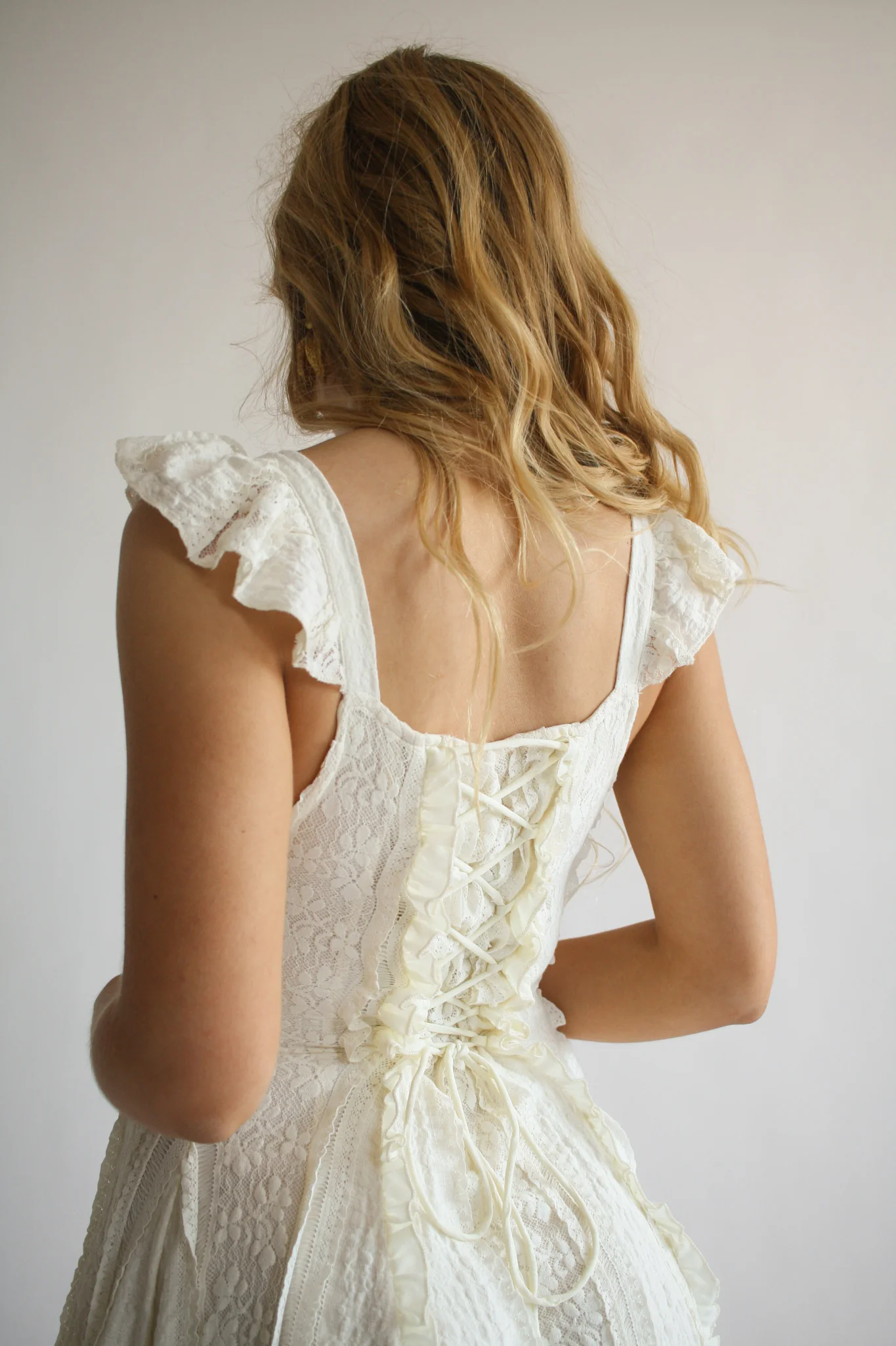 White Flowy Lace Up Mini Dress Dressup White Flowy Lace Up Mini Dress Dressup