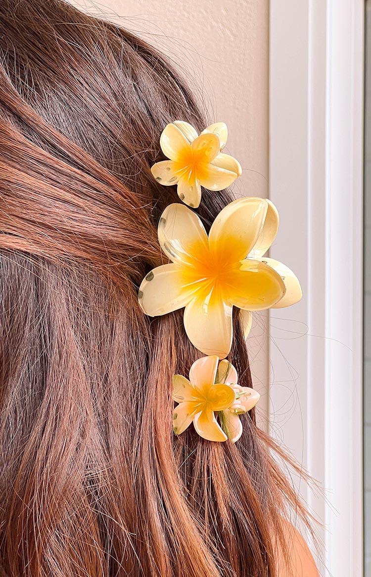Lovely Yellow Flower Clip 3 Pack
