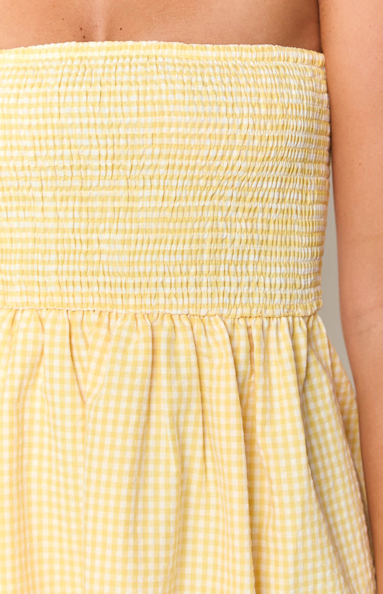 Yellow Bandeau Mini Dress