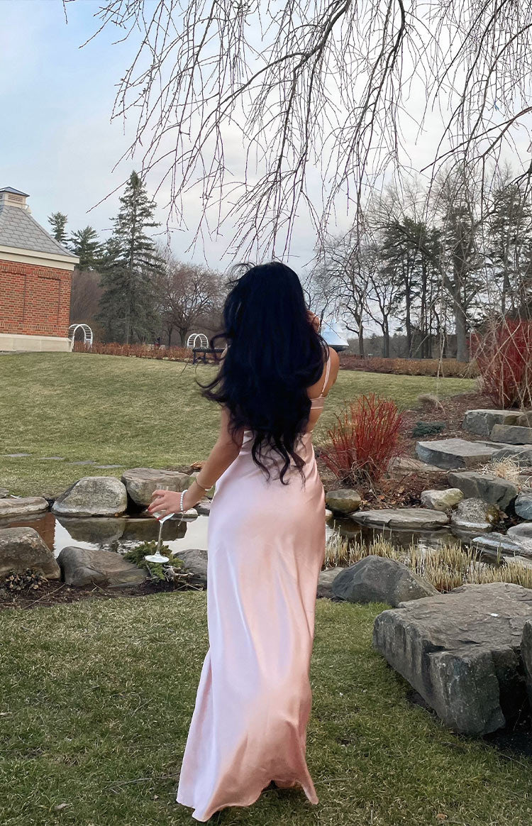 Sleek Pink Maxi Dress