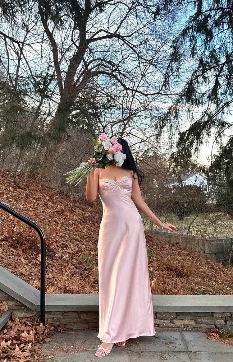 Sleek Pink Maxi Dress