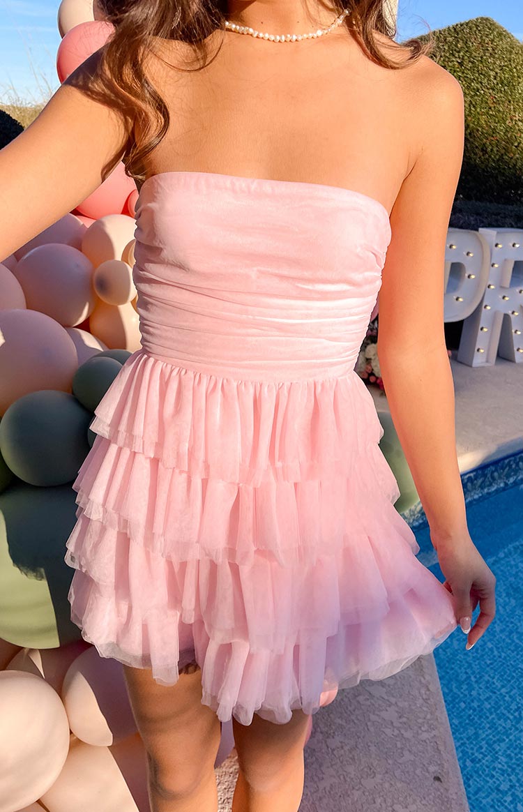 Baby Pink Tulle Mini Dress
