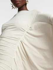 Beige Batwing Sleeved Maxi Dress