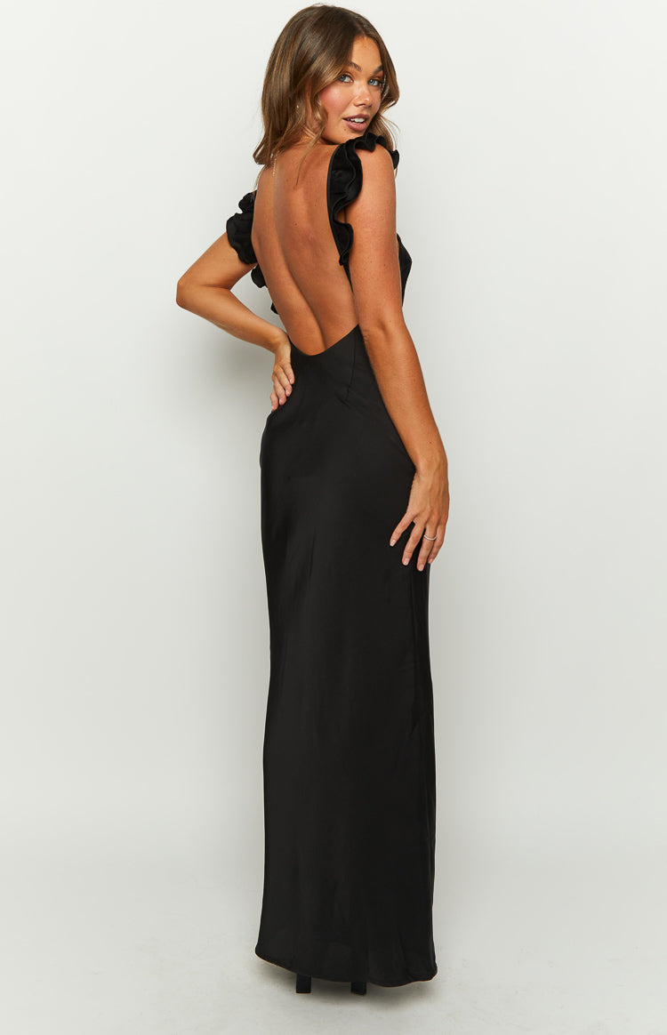 Black Open Back Formal Dress