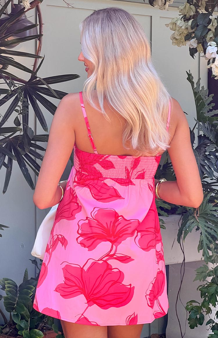 Hot Pink Floral Mini Dress