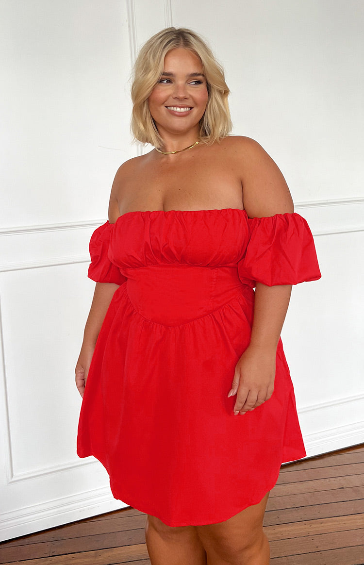 Red Off The Shoulder Mini Dress