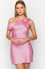 Hot Pink Satin Mini Dress